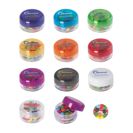 Contenedor redondo de plástico con tapa de color y Carletties - Zamora