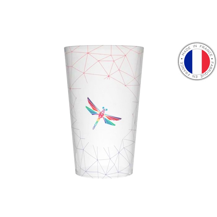 Copa de plástico reutilizable translúcida personalizada con impresión digital - Balsareny