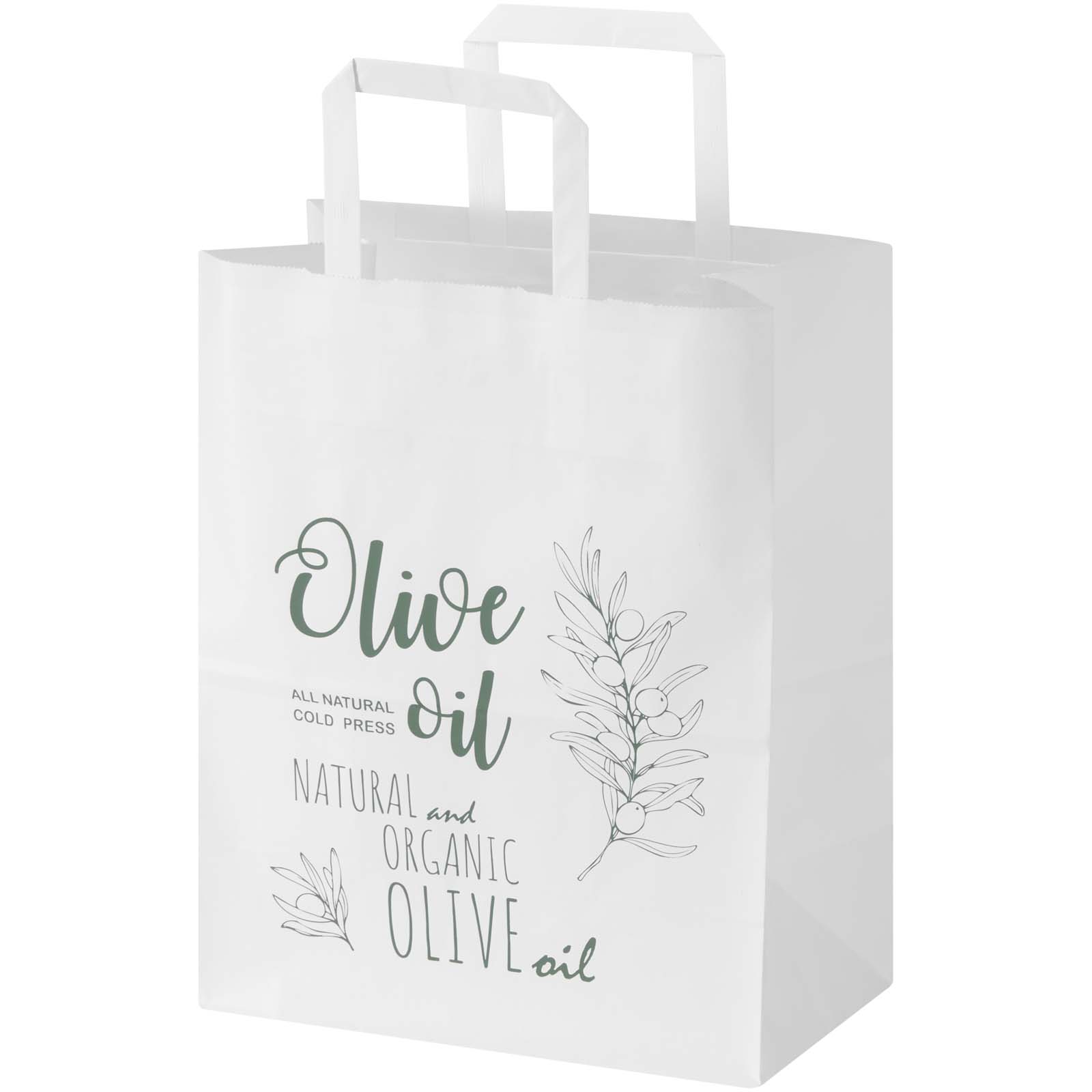 Bolsa de papel kraft 80 g/m² con asas planas – 25 x 15 x 32 cm
