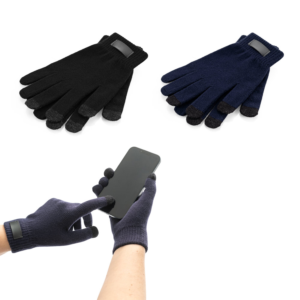 BURROW. Guantes de poliéster reciclado (100% rPET), con puntas táctiles