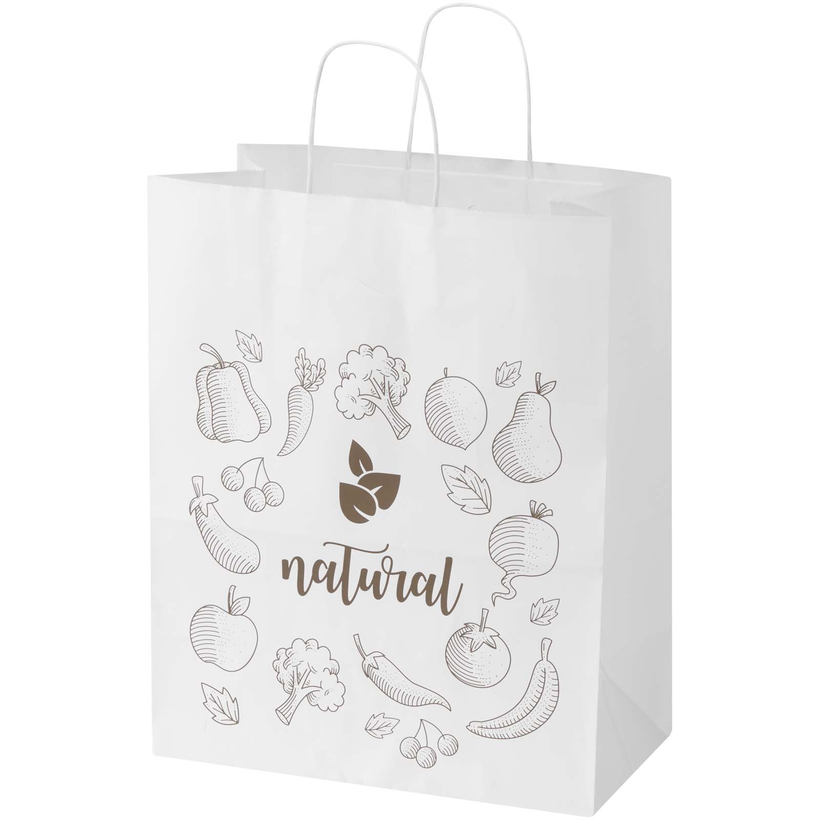 Bolsa de papel kraft ecológica con asas retorcidas - Castellví de la Marca impreso con logotipo