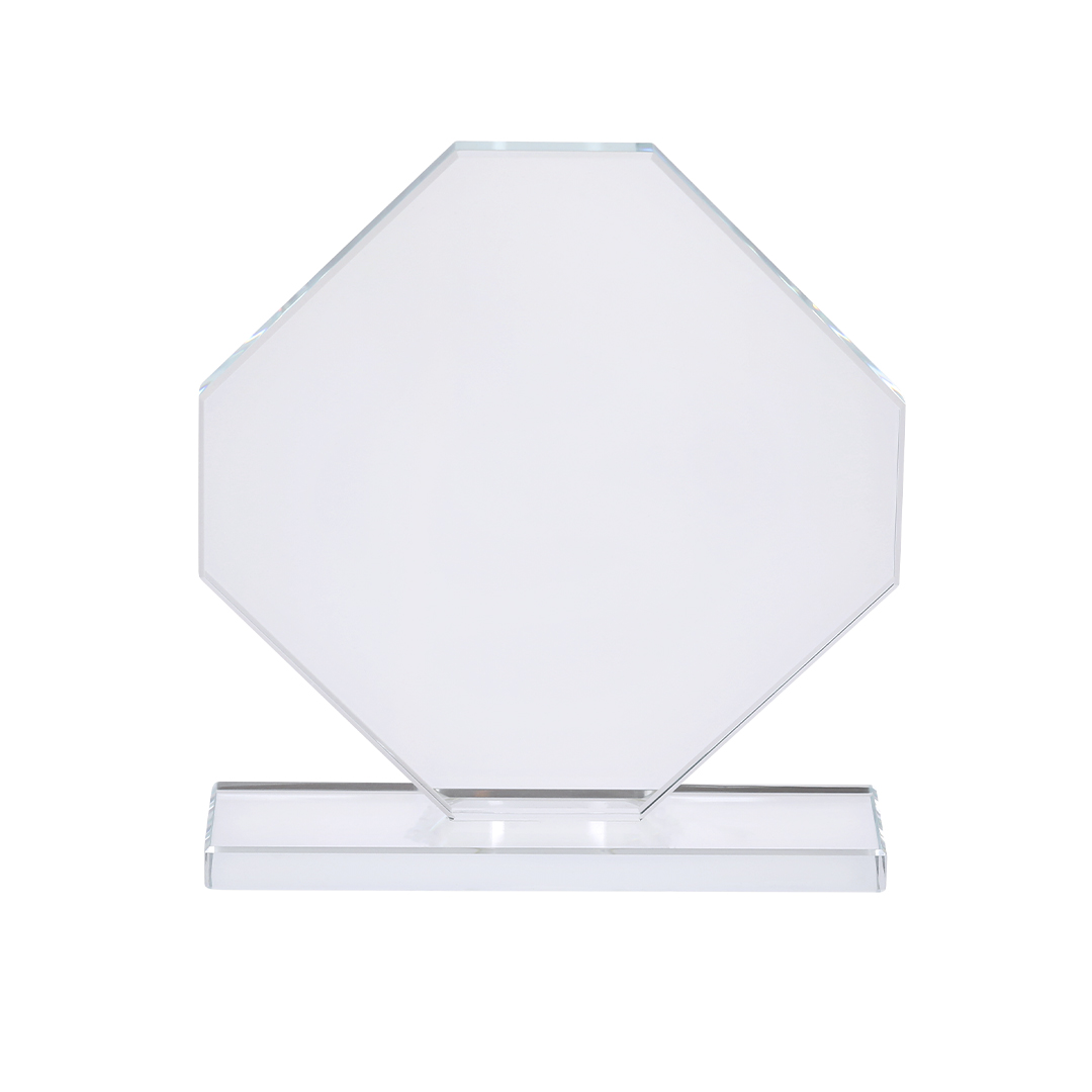 Placa de Cristal Octagonal - Osso de Cinca impreso con logotipo