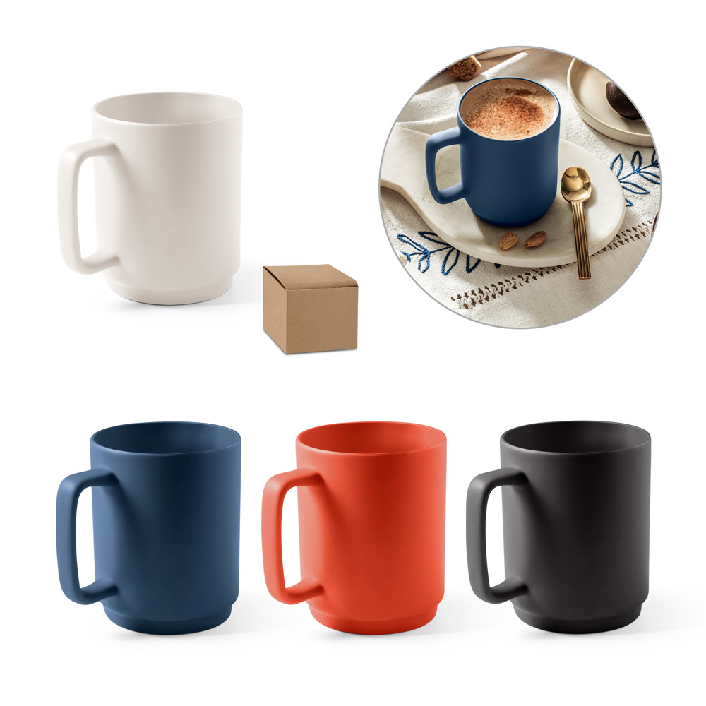 MIGHTY. Taza de cerámica con cuerpo cilíndrico 330ml - Laluenga