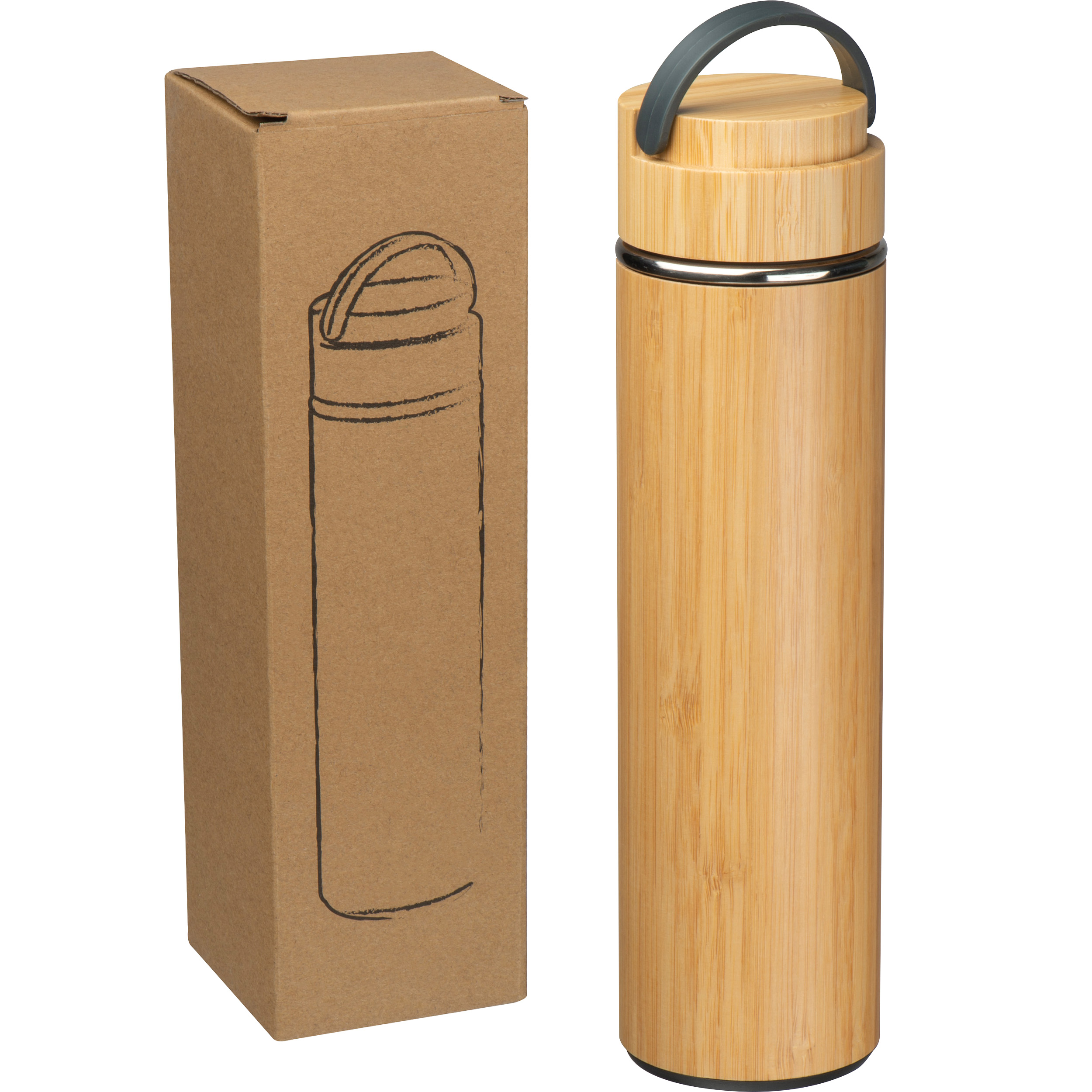 BambooTaste Botella de Té de Acero Inoxidable de Doble Pared - nombre_de_la_aldea - Toques