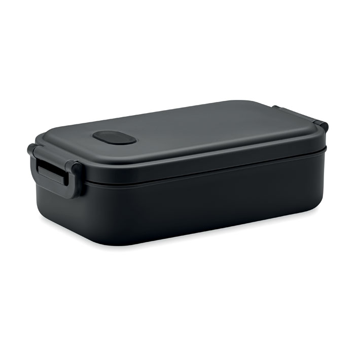 Caja de almuerzo de PP reciclado con tapa hermética, válvula de silicona y dos hebillas laterales. Capacidad: 800 ml - Dumbleton - Urkabustaiz