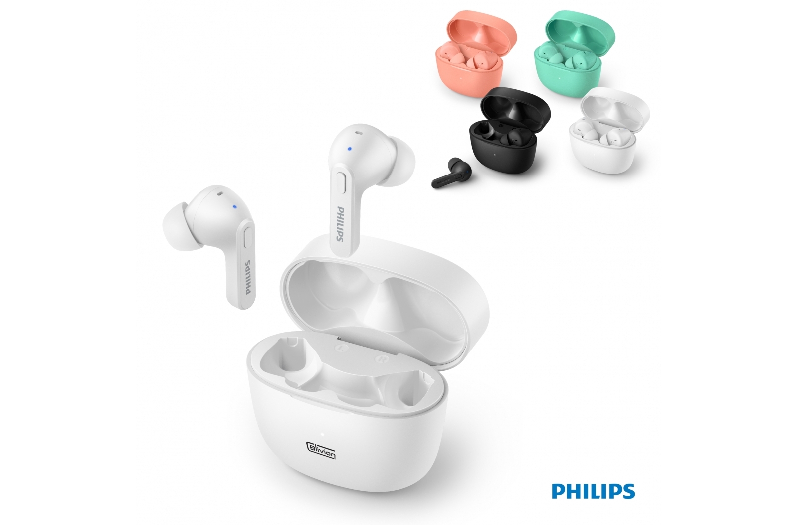 Auriculares Philips TWS con botones de silicona