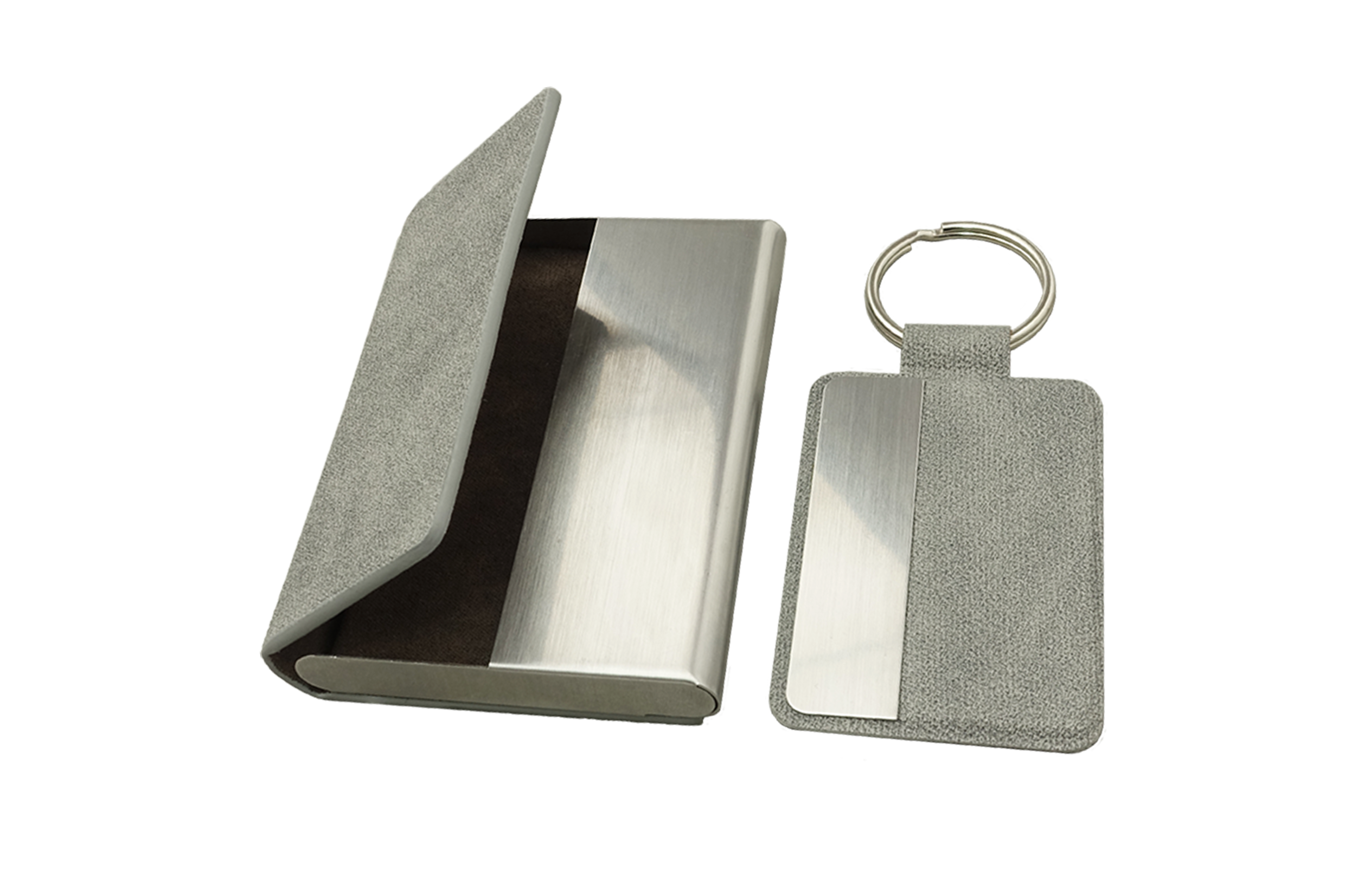 Porta tarjetas de visita de cuero con llavero - Anguciana