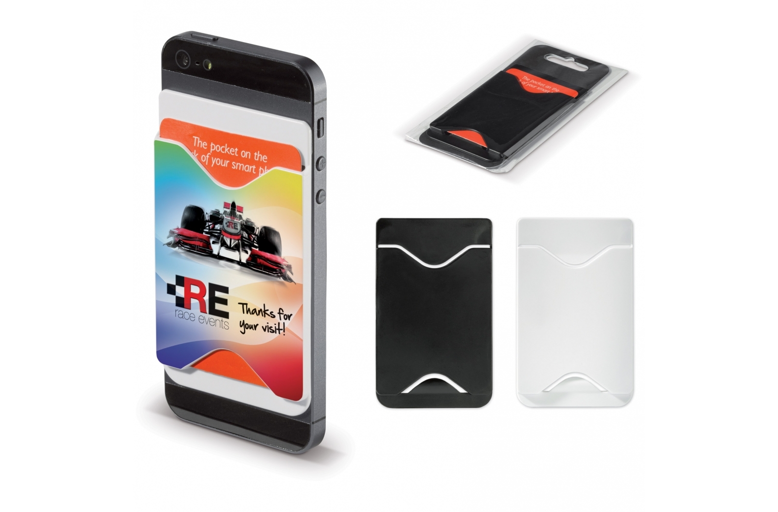 Soporte de Tarjeta de Plástico Adhesivo para la Parte Trasera del Smartphone - Montesclaros