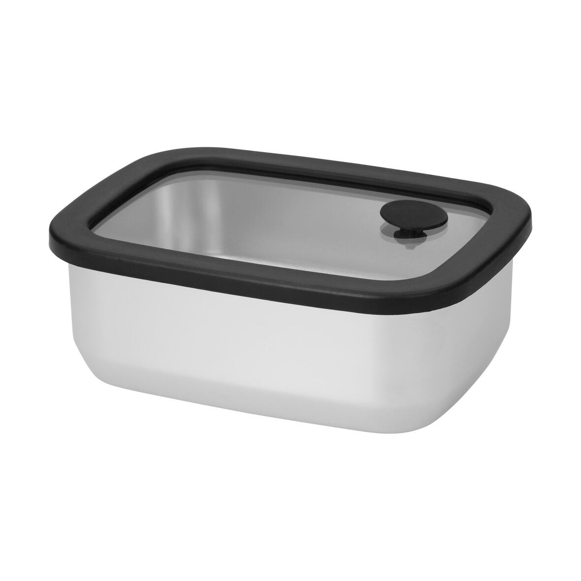 Caja de almuerzo de acero inoxidable RILO con tapa de vidrio, 550 ml - Cerveruela