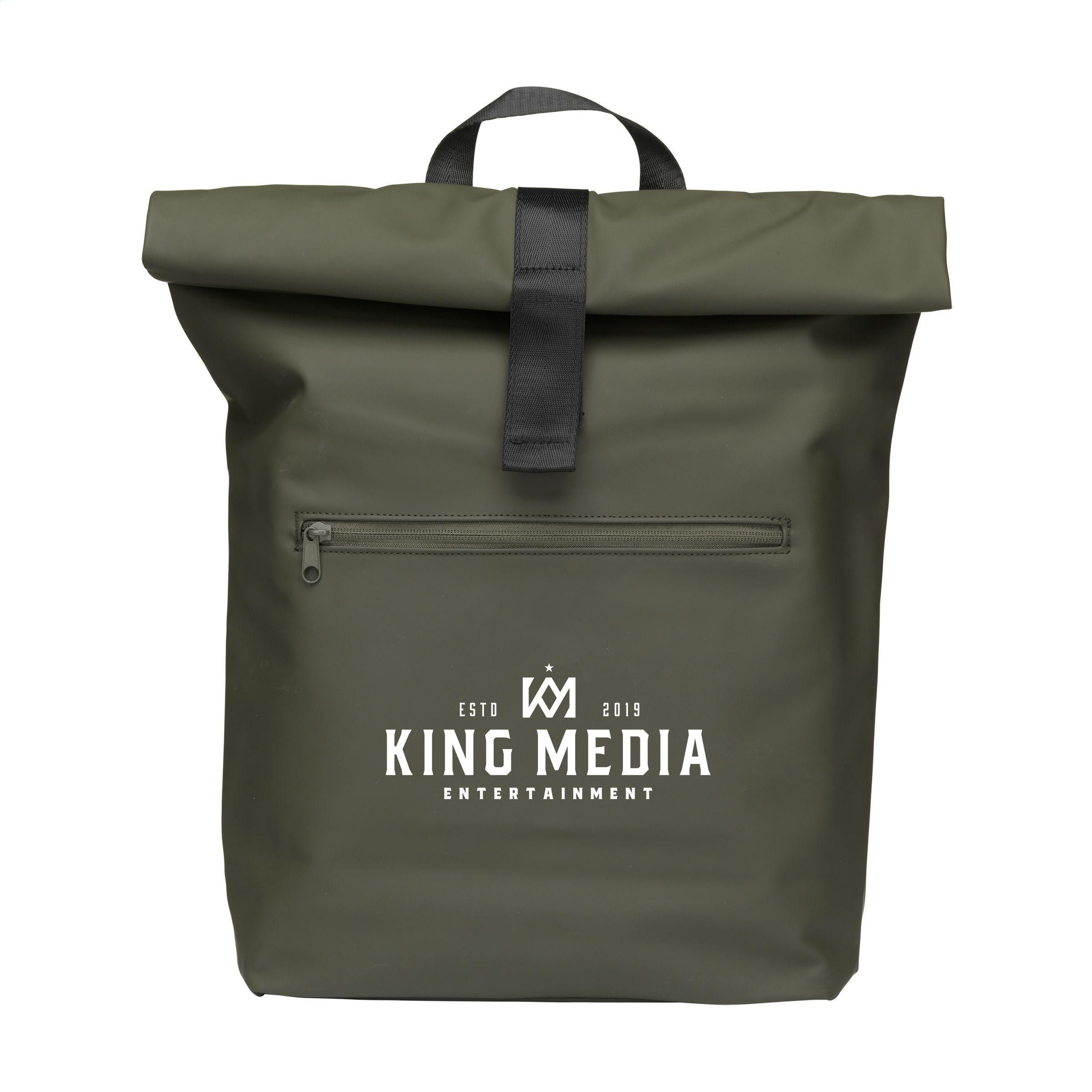 Mochila Lennon de PU reciclado con parte superior enrollable