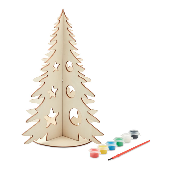 Set de Pintura DIY para Silueta de Árbol de Navidad de Madera - La Granada