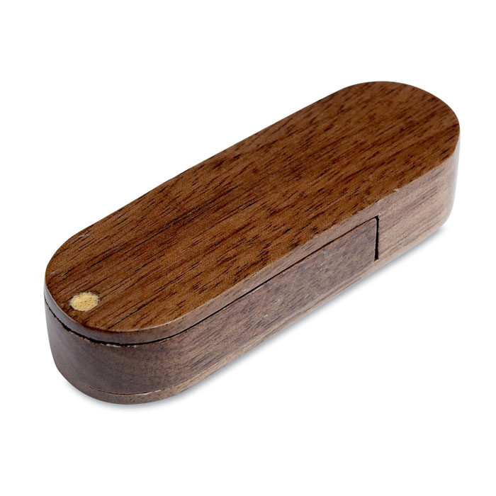 Memoria USB con carcasa de madera rotativa - Alcaucín