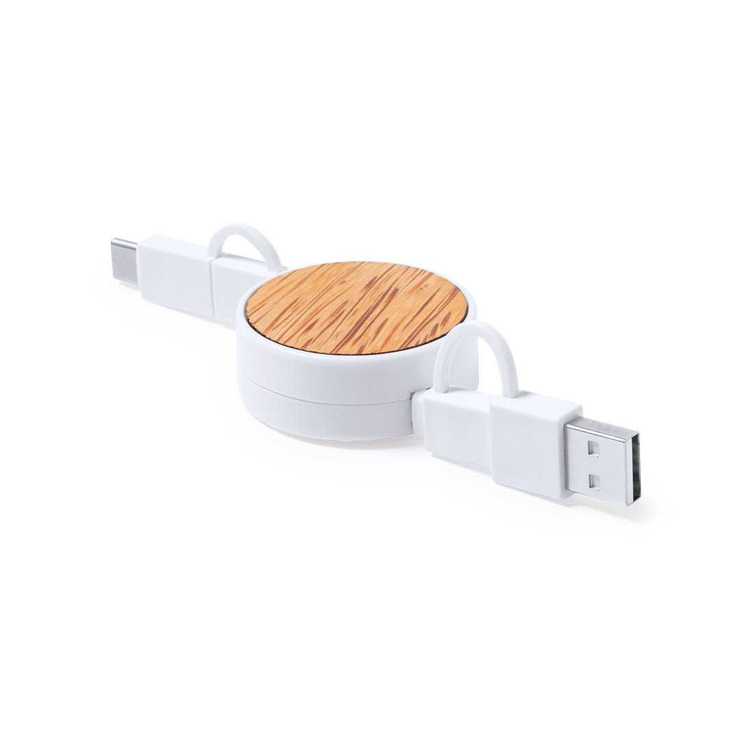 Cable de Extensión USB de Coco con Cargador y Transferencia de Datos - Mollina