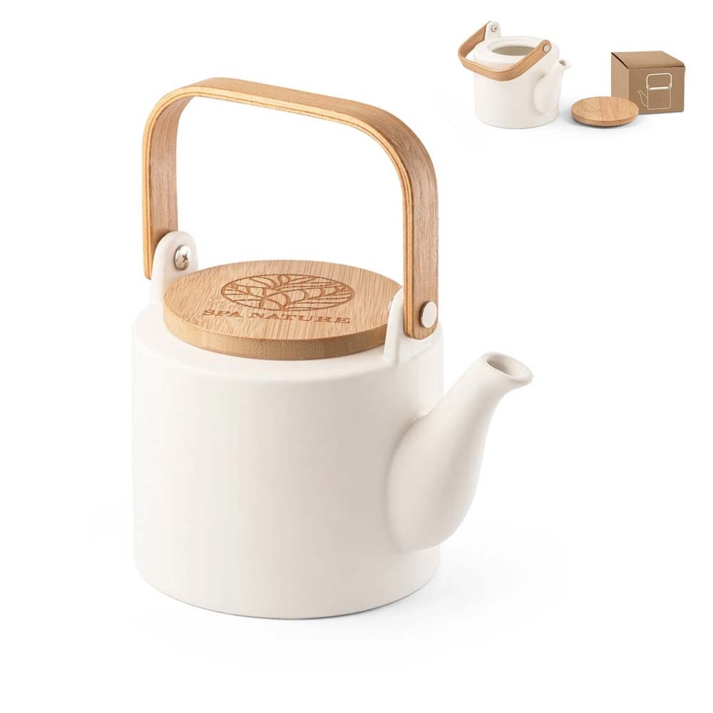 Tetera de Cerámica con Tapa de Bambú 700ml - Harrow - Arganda del Rey