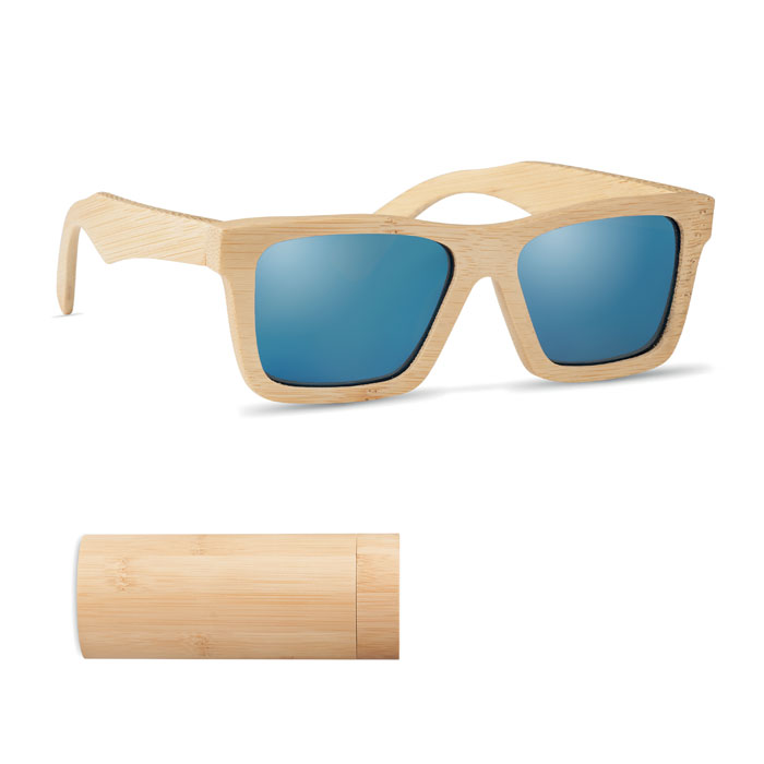 Gafas de sol de bambú con lentes espejadas de color - Castellón de la Plana⁠9