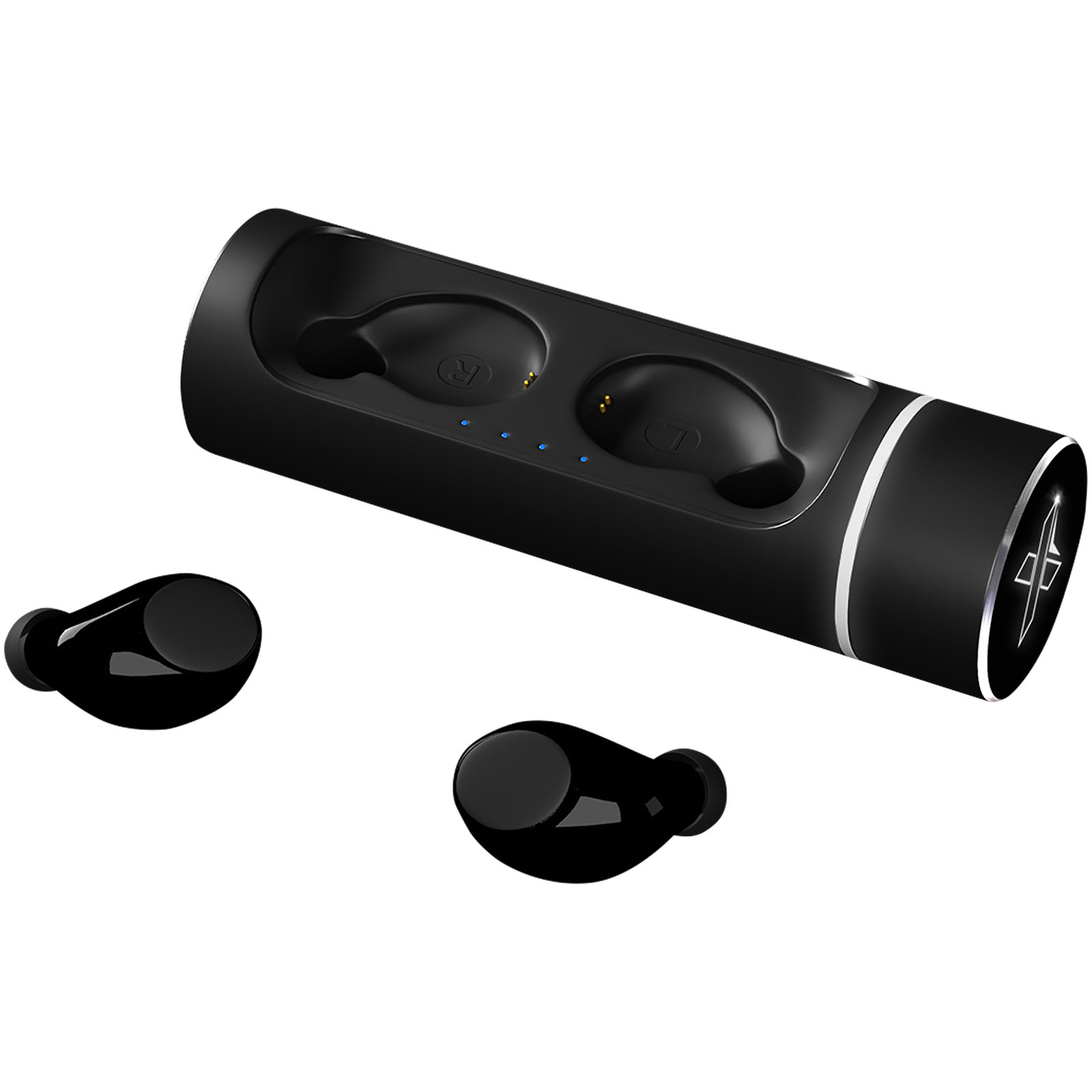 Auriculares inalámbricos de sonido premium con base metálica recargable y logotipo iluminado - Albatera