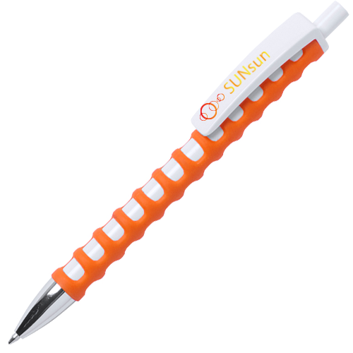 Un bolígrafo con tacto de goma y un clip grande - Crediton - Alfajarín