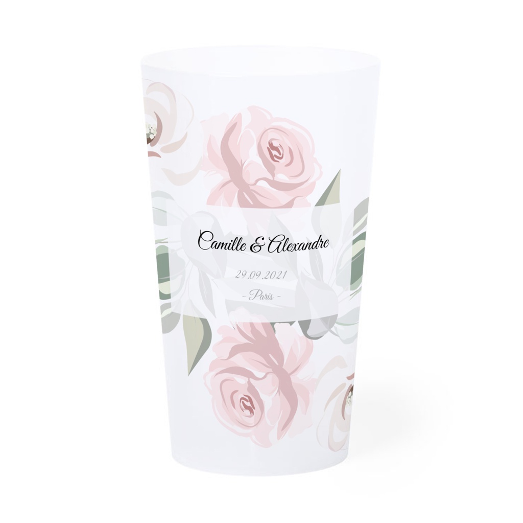 Translucent 33cl personalized cup - Four-color process printing 12.6 cm (Ghost)