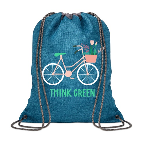 Bolsa con cordón de poliéster jaspeado - Campos