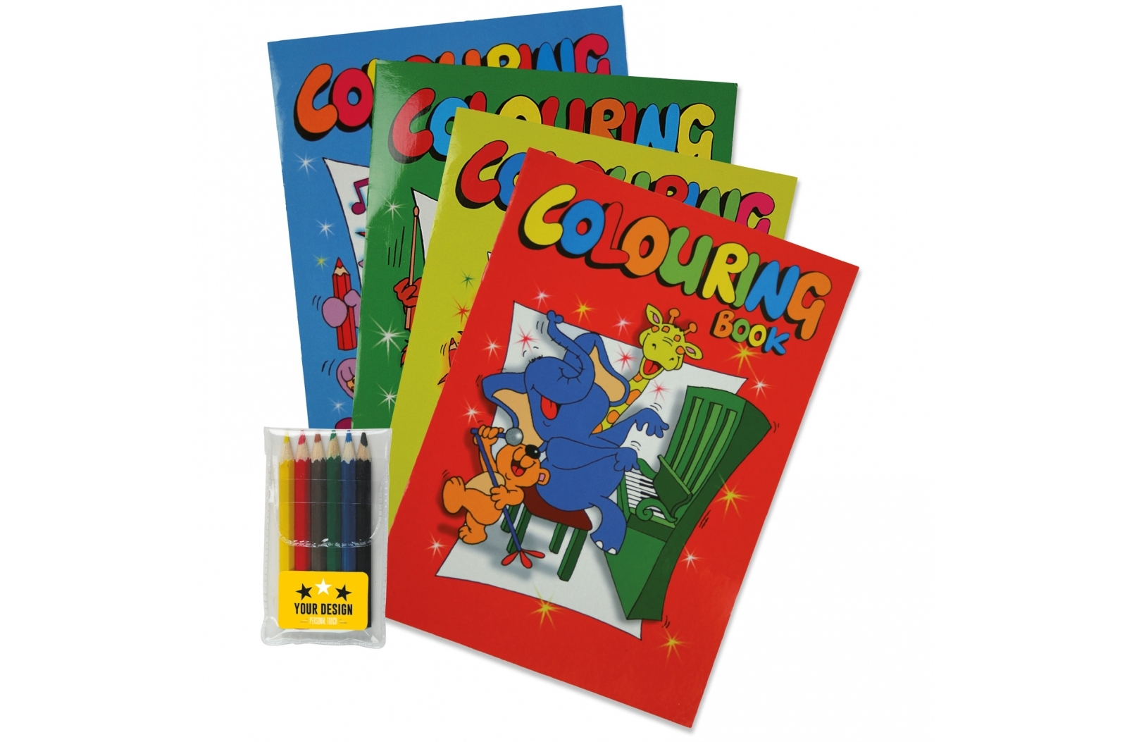 Libro para colorear A4 con lápices de color cortos en bolsa de polietileno transparente - Sevilla