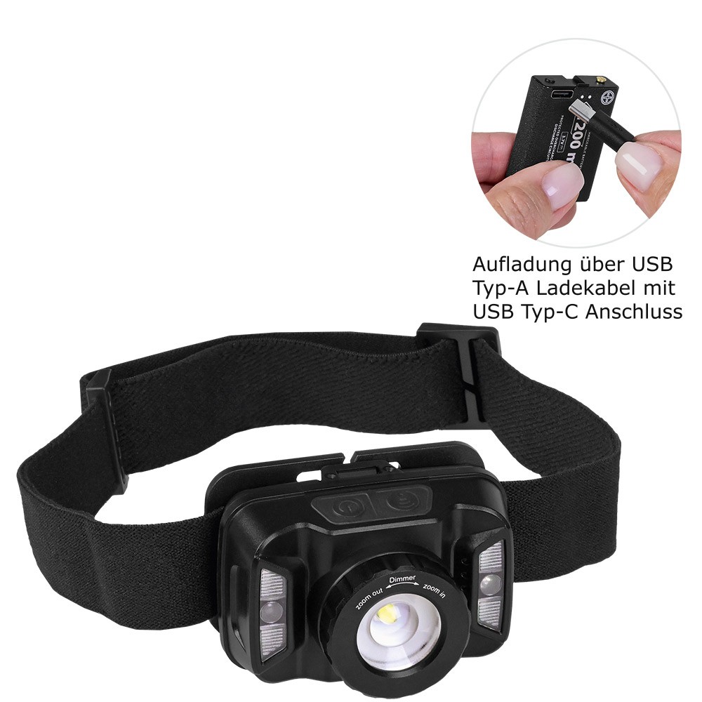 Luz Frontal Recargable con Sensor y Enfoque - Sant Cugat Sesgarrigues