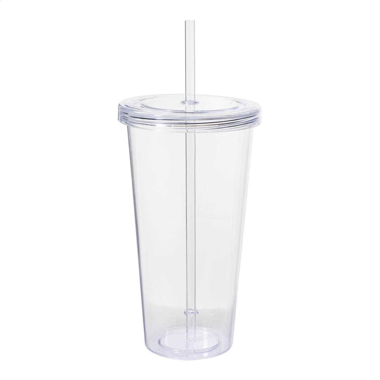 Vaso Transparente con Pajita - Calzada de Calatrava impreso con logotipo