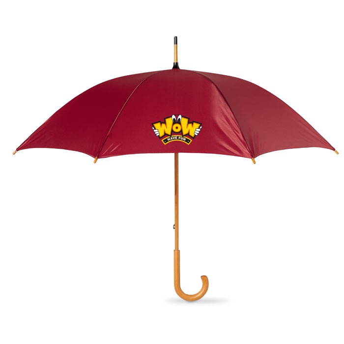 Paraguas de poliéster de apertura manual de 23 pulgadas con detalles de madera - Moià