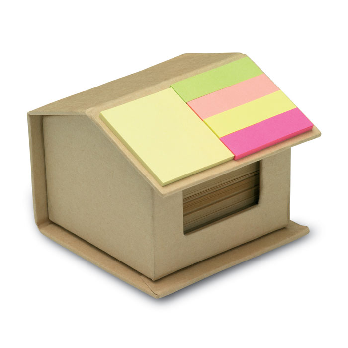 Dispensador de Notas Adhesivas de Cartón Reciclado en Forma de Casa - Camas