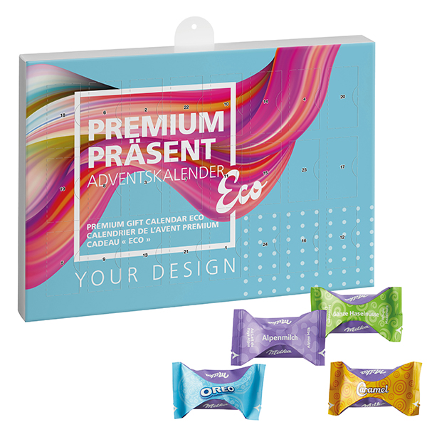 Calendario de Adviento Ecológico de Regalo con Mix de Favoritos de Milka - Alerre impreso con logotipo