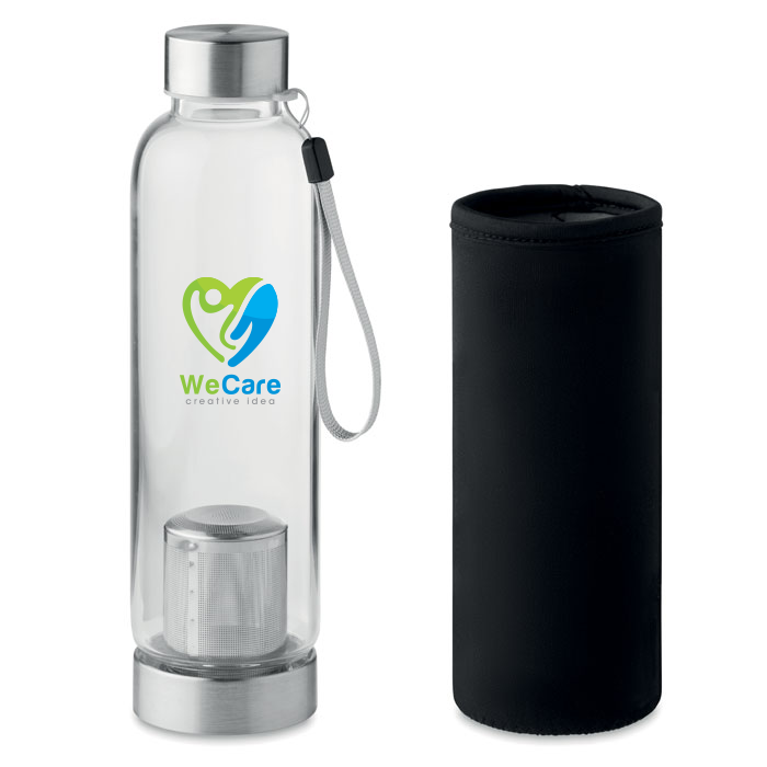 Botella Infusora de Té de Vidrio de Borosilicato con Bolsa de Neopreno 500ml - Moros     