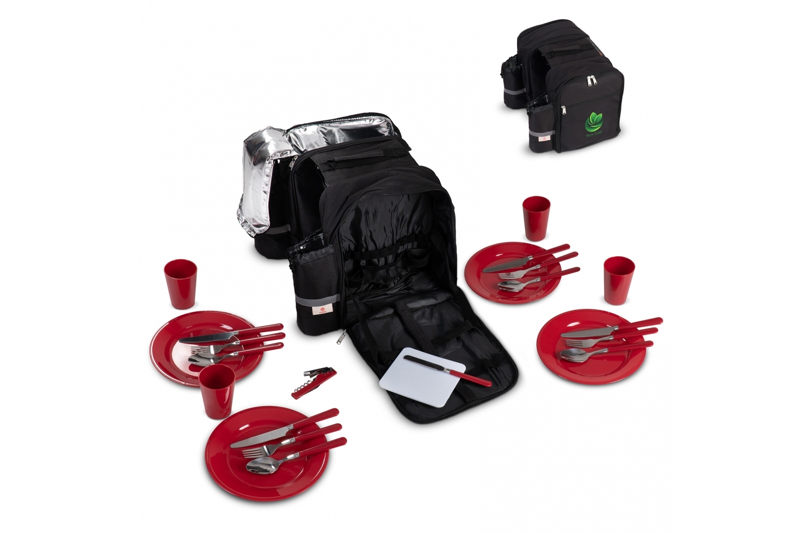 Bolsa de Picnic para Bicicleta de Doble Cara con Vajilla y Compartimento para Enfriador - Langa del Castillo