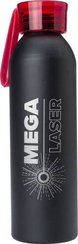 Botella de Agua de Aluminio con Tapa Transparente de Color y Banda de Silicona 650ml - Turís