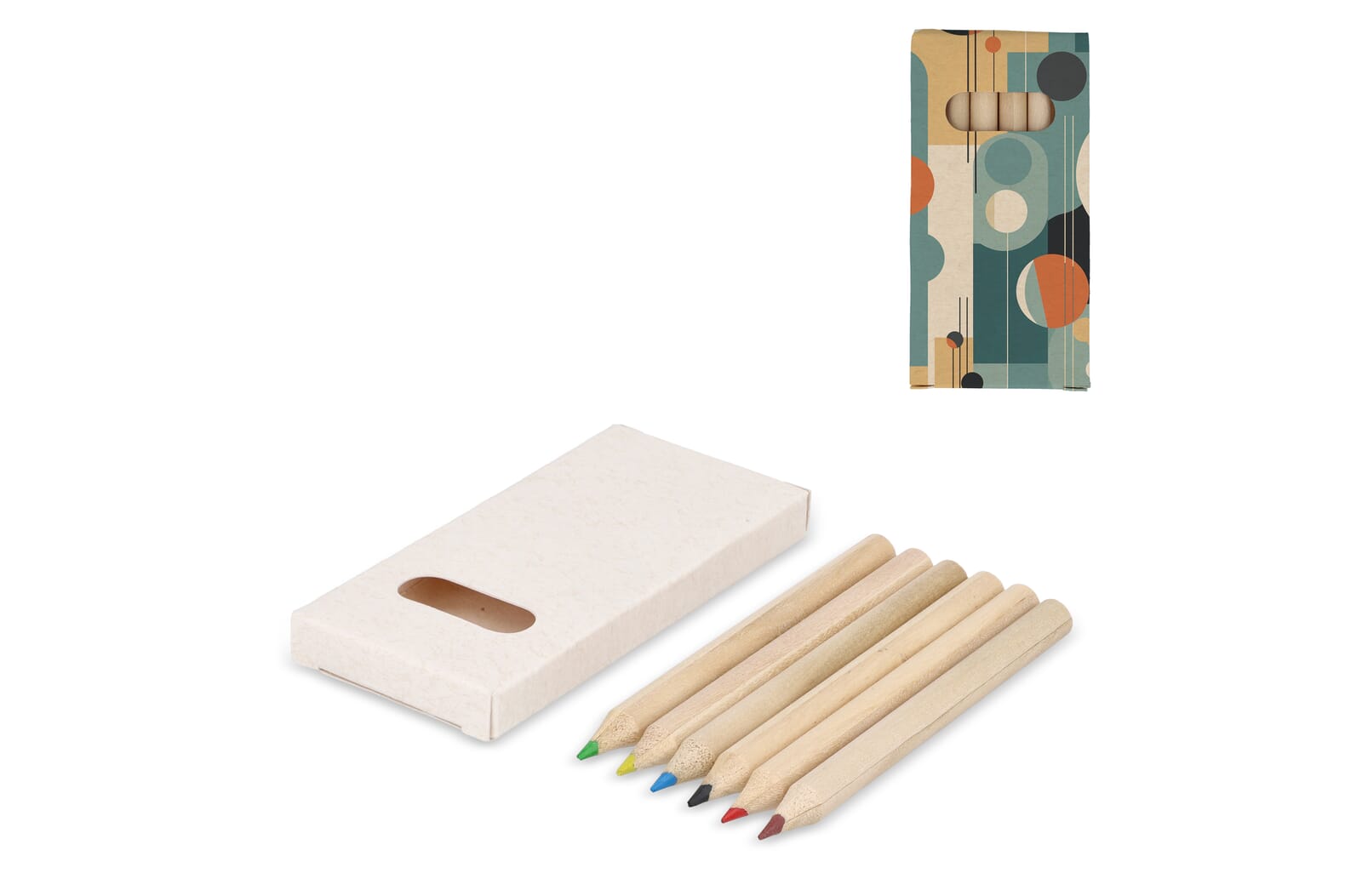 Lápices de colores ecológicos en caja de cartón reciclado - Bizkaia impreso con logotipo