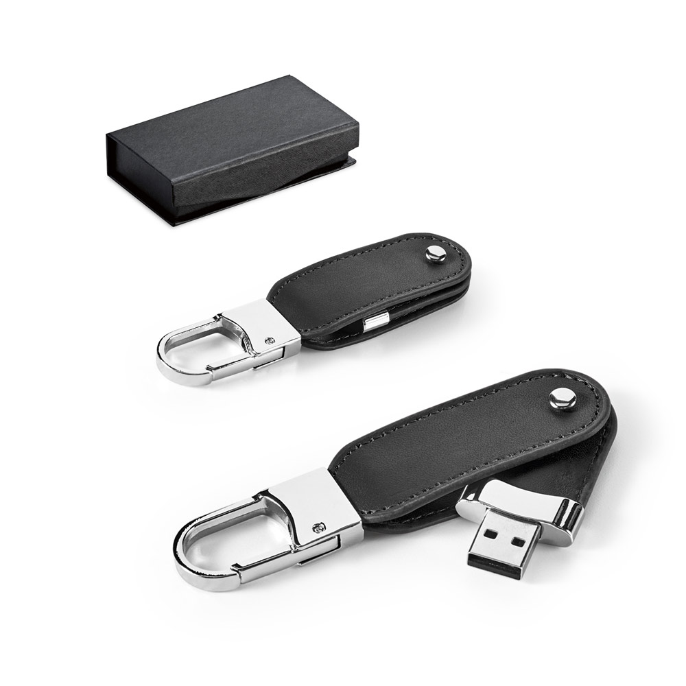 Memoria USB de PU de 8GB con Clip de Mosquetón - South Mimms - Malón