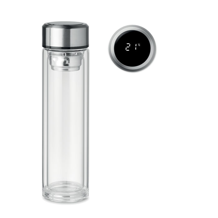 Botella de Té de Vidrio con Termómetro Táctil LED - Binaced