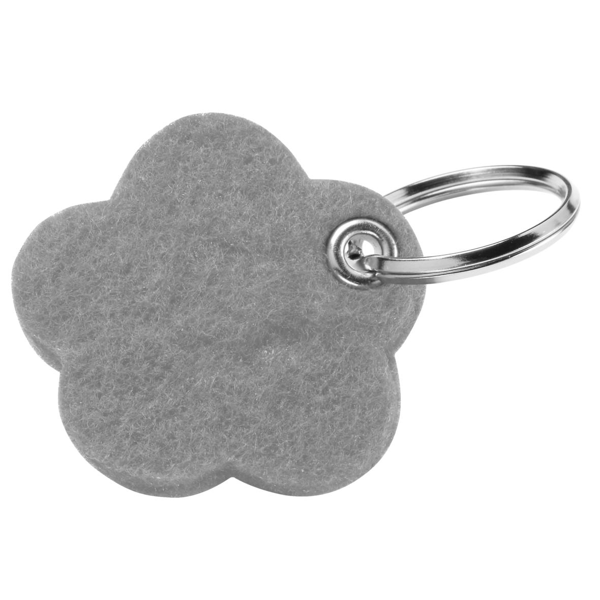 Colgante de llavero en forma de corazón o flor de fieltro - Castellar de n'Hug