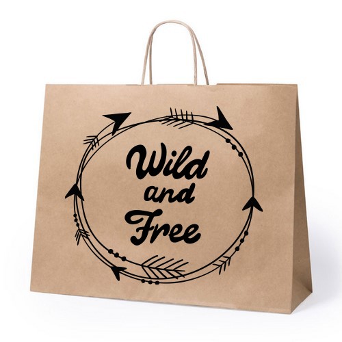 Bolsa con Asa Reforzada de Acabado Natural en Papel - Longares