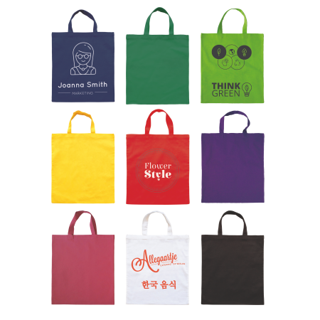 Bolsa de Algodón de Color con Mangos Cortos - Puente de Montañana