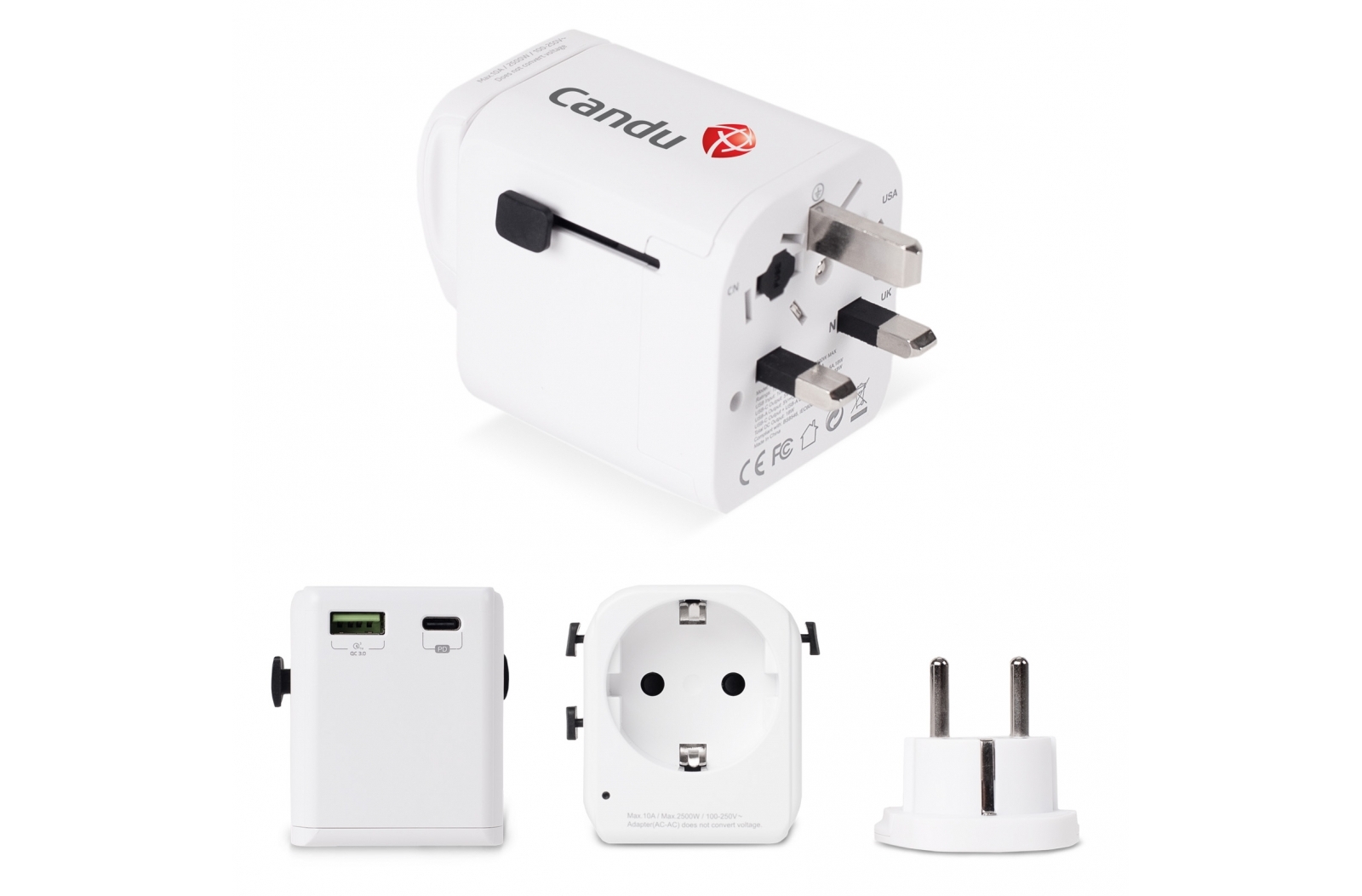 Adaptador de viaje universal con entrada USB y Tipo-C - Robledo del Mazo