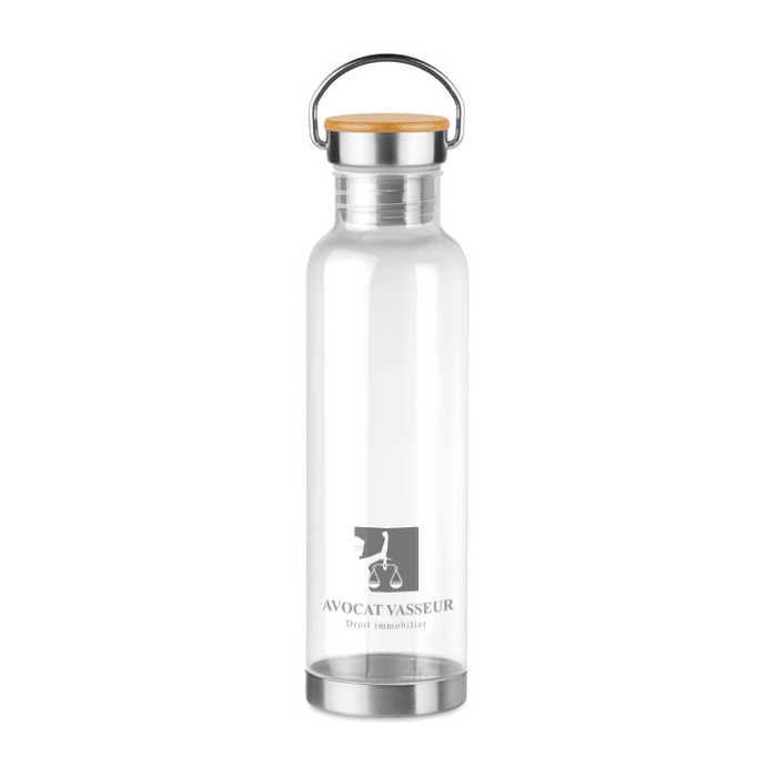 Botella de Beber Tritan Libre de BPA con Detalle de Bambú 800ml - Cimballa    
