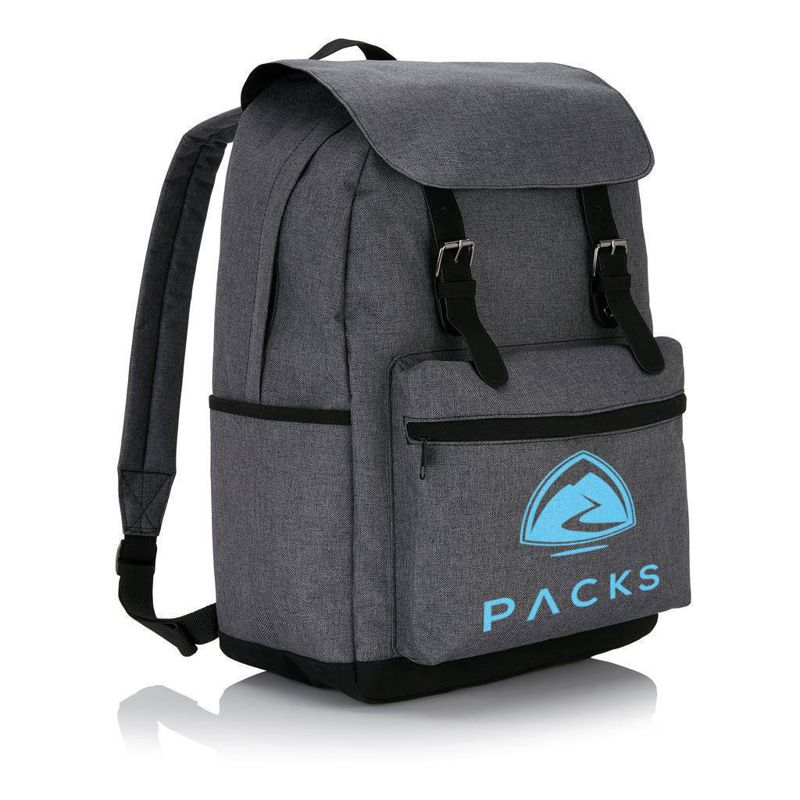 Mochila para portátil de poliéster en dos tonos - Pulgar