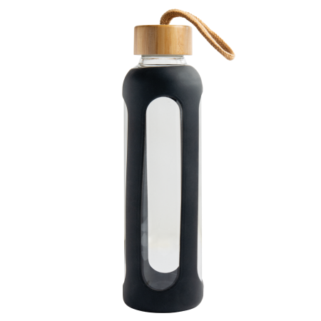 Botella de vidrio de 600 ml con tapa de bambú - Leza de Río Leza