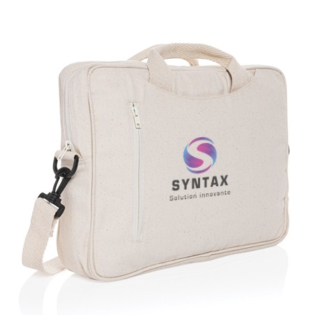 Bolsa para portátil de algodón reciclado de 15,4 pulgadas - Villena