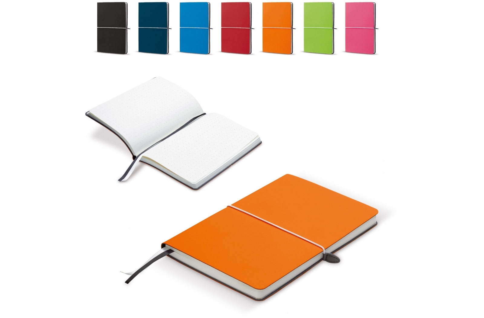 Cuaderno A5 con banda elástica y doble marcadores de página - Alpartir