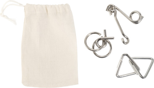 Set de Juegos de Pensamiento en Acero con Bolsa de Algodón con Cordón - Escatrón