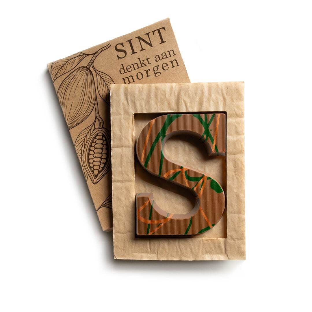 Letra de Chocolate Sabor Dubai - Santa Margarida i els Monjos impreso con logotipo