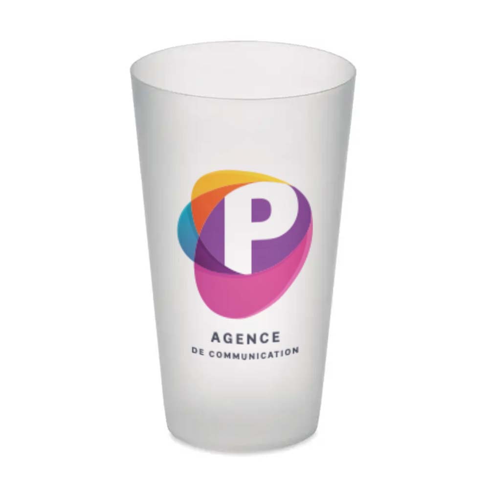 Vaso de Festival Reutilizable con Acabado Escarchado 500ml - Val do Dubra