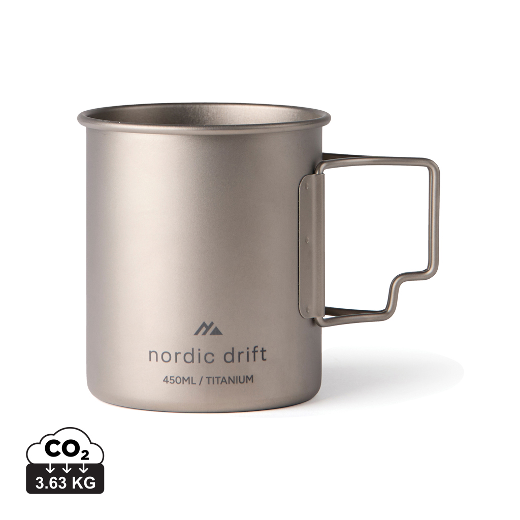 Taza Ultraligera de Titanio 450ml Aventura Nórdica - Periana impreso con logotipo