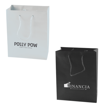Bolsa de Papel Negro Mate y Blanco - Coín