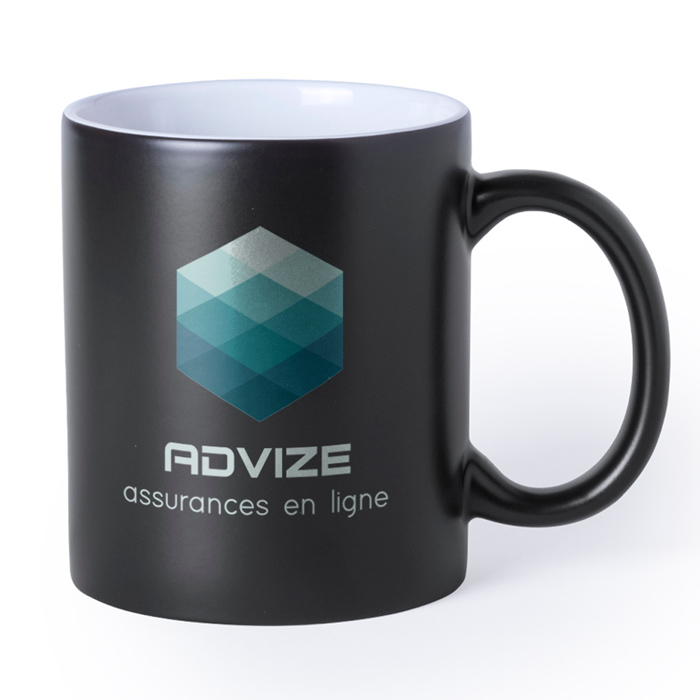 Taza de Cerámica para Sublimación en Blanco y Negro 350ml - Villarroya del Campo